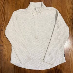 Eddie Bauer Light Gray Quilted 1/4 Zip Size Medium